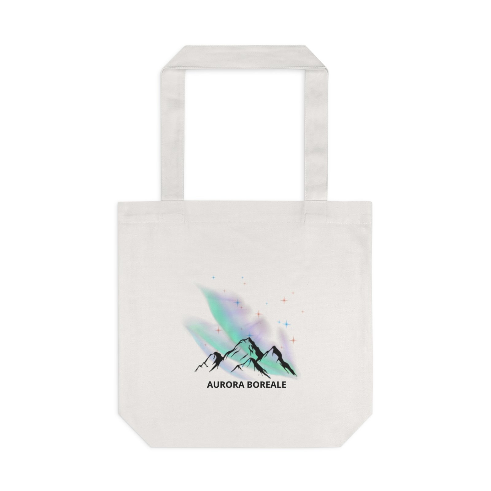 aurora boreale mountain tote bag — northern lights cotton shopper aurora boreale mountain tote bag — northern lights cotton shopper